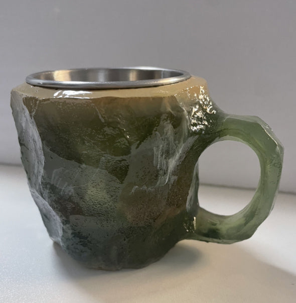 400ml Resin Mineral Crystal Coffee Mugs With Handles Elegant Mineral Crystal Cup For Workplace Home Decor Christmas Gift Kitchen Gadgets