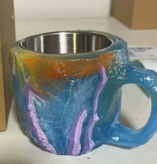 400ml Resin Mineral Crystal Coffee Mugs With Handles Elegant Mineral Crystal Cup For Workplace Home Decor Christmas Gift Kitchen Gadgets
