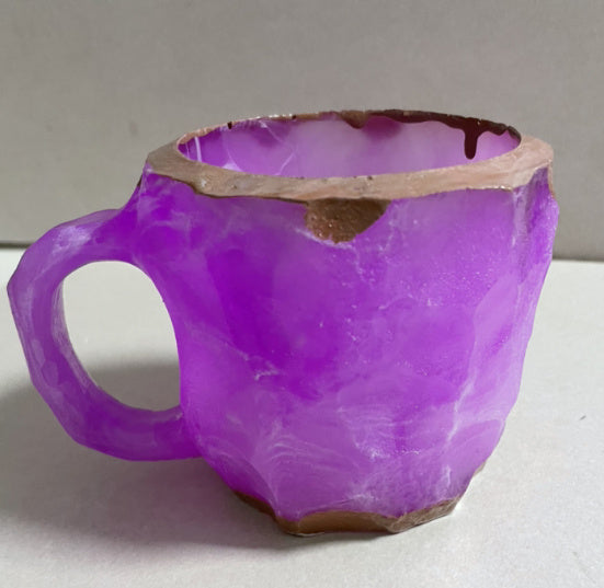 400ml Resin Mineral Crystal Coffee Mugs With Handles Elegant Mineral Crystal Cup For Workplace Home Decor Christmas Gift Kitchen Gadgets