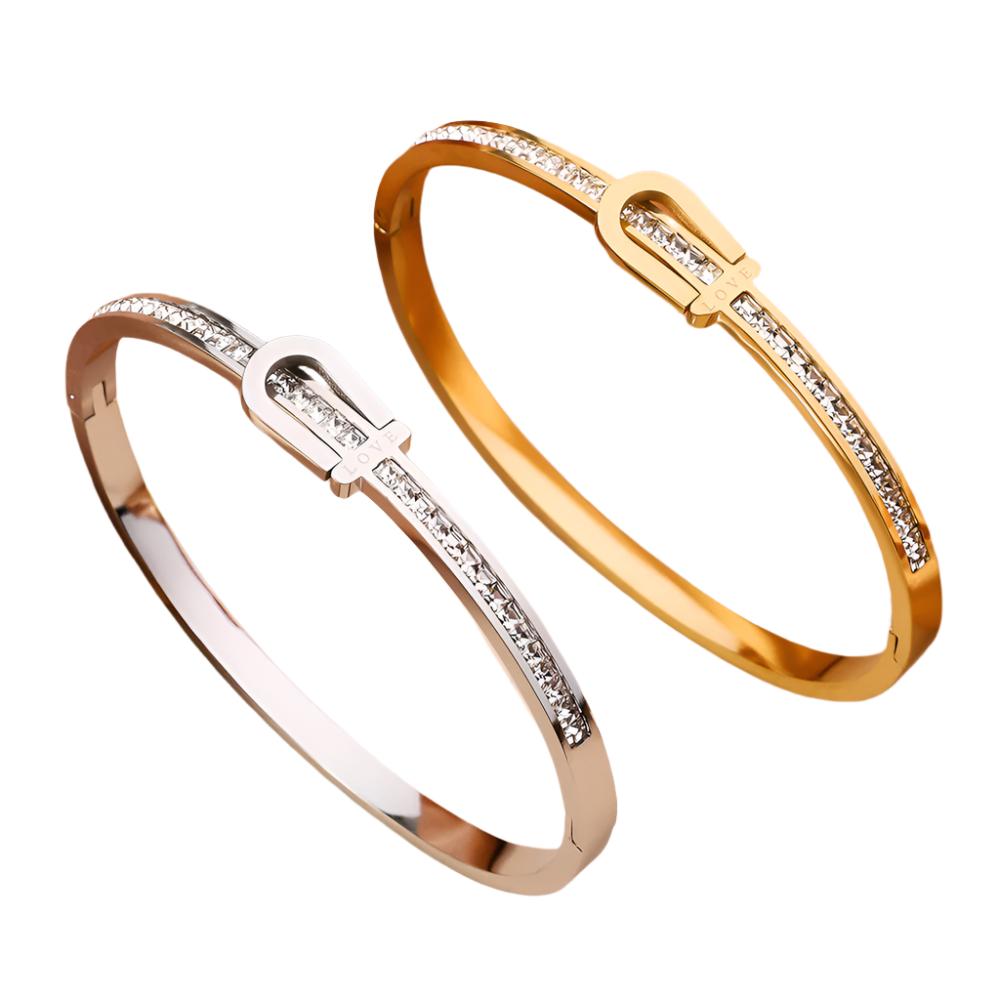 Gold Plating Exquisite Stainless Steel Bracelet Fashion Bracelet & Bangles For Women Lady Jewelry Charm Valentine's Gift